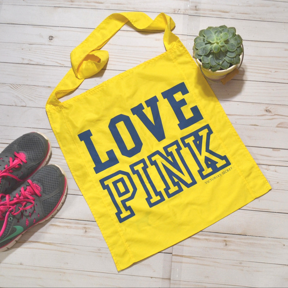 PINK Victoria's Secret Handbags - Victoria's Secret PINK Nylon Tote Bag Yellow